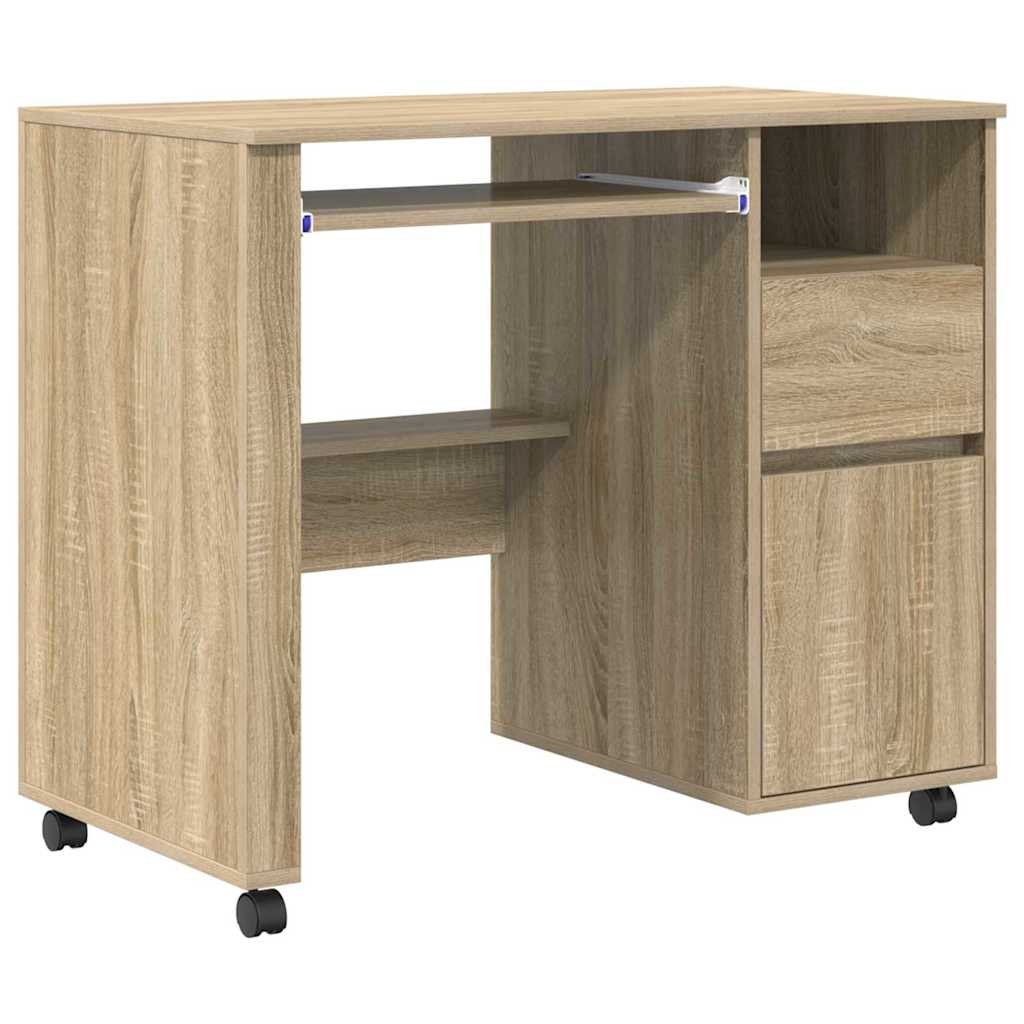 Bureau avec roues avec tiroir Chêne Sonoma 91 x 50 x 77 cm - XIOS