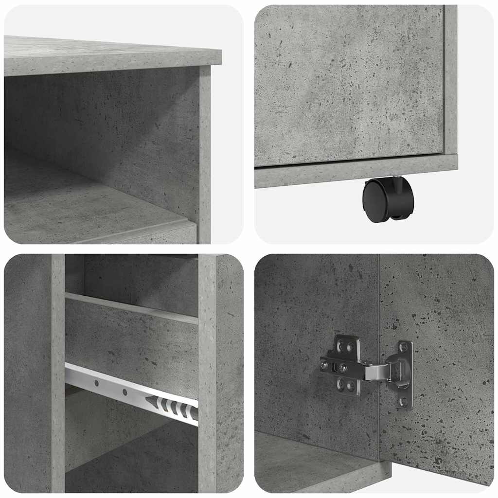 Bureau avec roues Gris béton 91 x 50 x 77 cm Bois d'ingénierie - XIOS