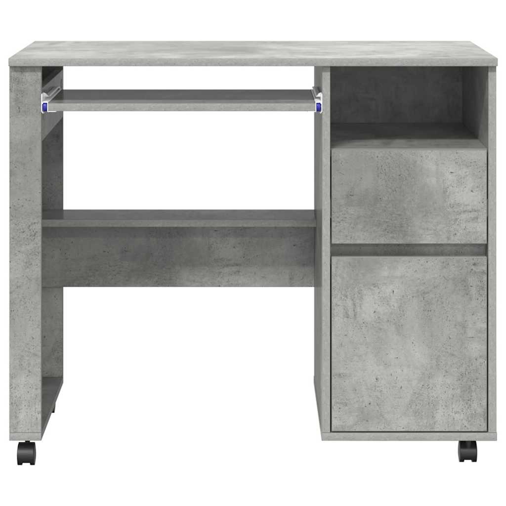 Bureau avec roues Gris béton 91 x 50 x 77 cm Bois d'ingénierie - XIOS