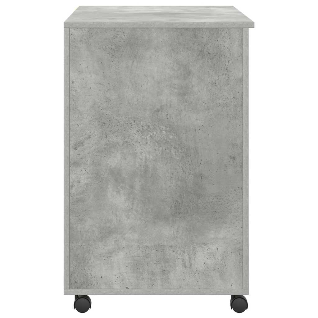 Bureau avec roues Gris béton 91 x 50 x 77 cm Bois d'ingénierie - XIOS