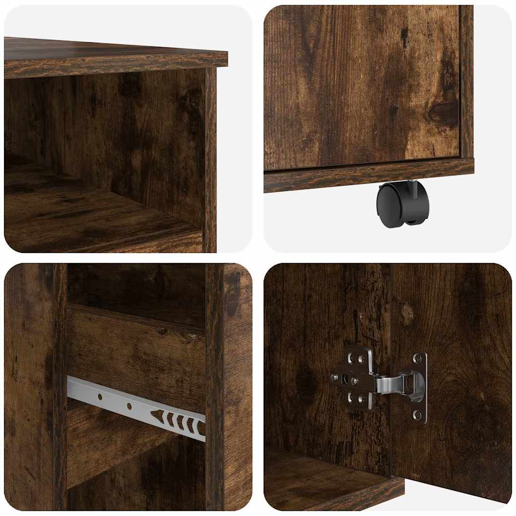 Bureau avec roues Chêne fumé 91 x 50 x 77 cm Bois d'ingénierie - XIOS