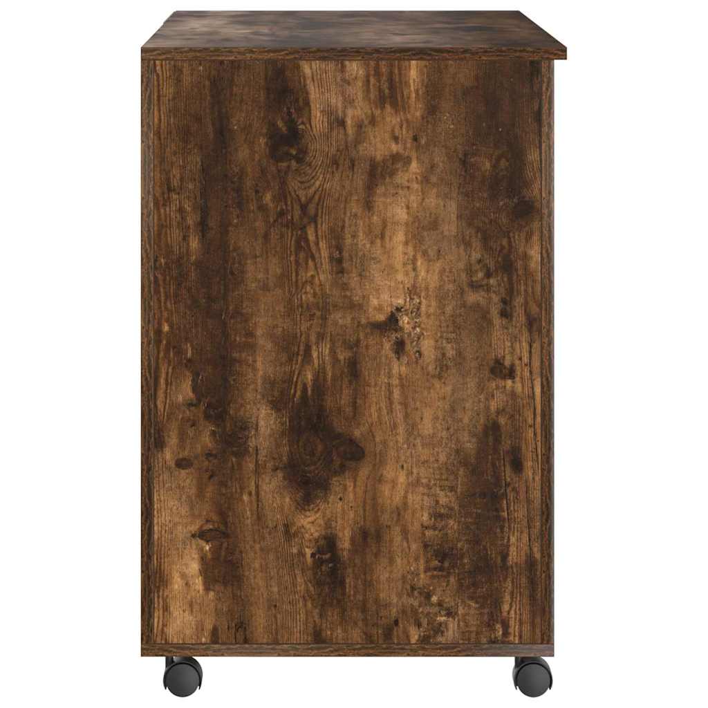 Bureau avec roues Chêne fumé 91 x 50 x 77 cm Bois d'ingénierie - XIOS