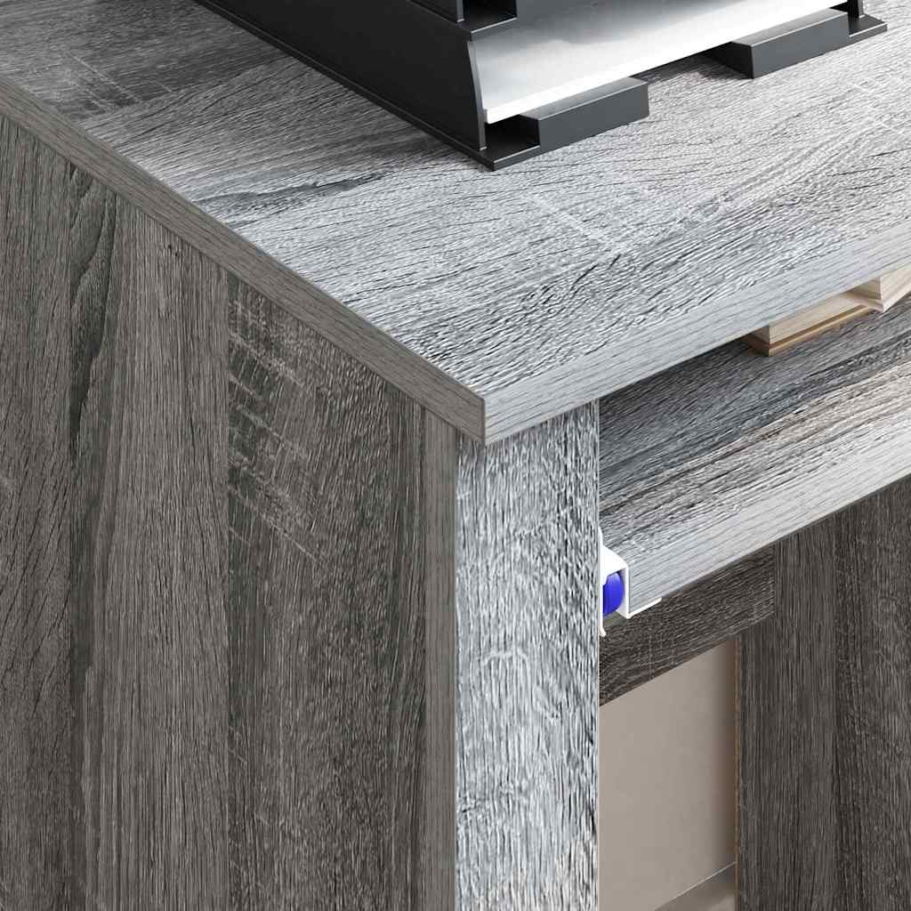 Bureau avec roues Gris Sonoma 91 x 50 x 77 cm Bois d'ingénierie - XIOS