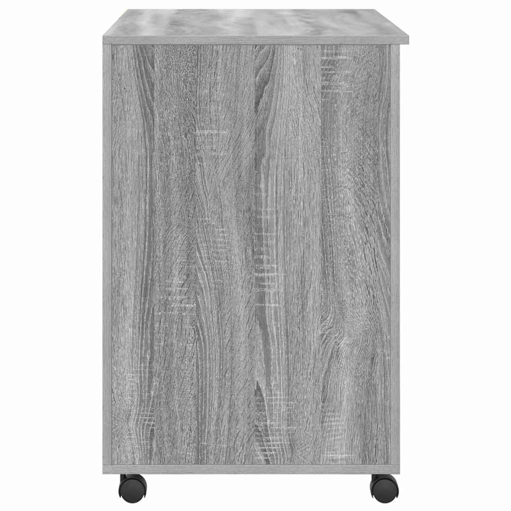 Bureau avec roues Gris Sonoma 91 x 50 x 77 cm Bois d'ingénierie - XIOS