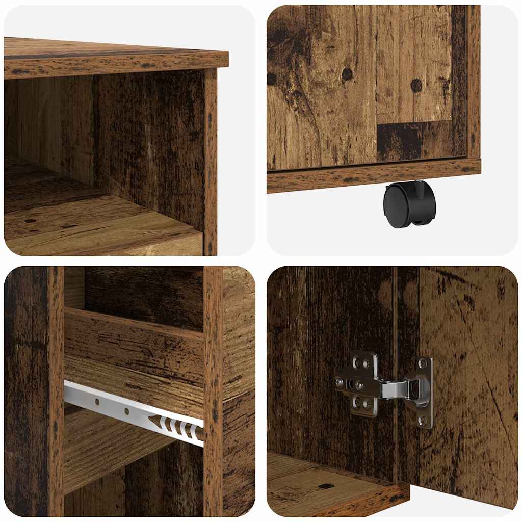 Bureau avec roues Bois Ancien 91 x 50 x 77 cm Bois d'ingénierie - XIOS