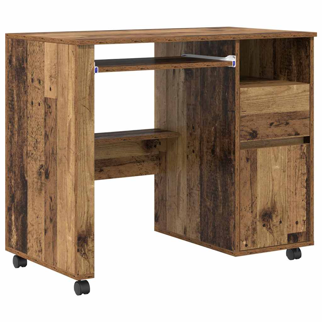 Bureau avec roues Bois Ancien 91 x 50 x 77 cm Bois d'ingénierie - XIOS