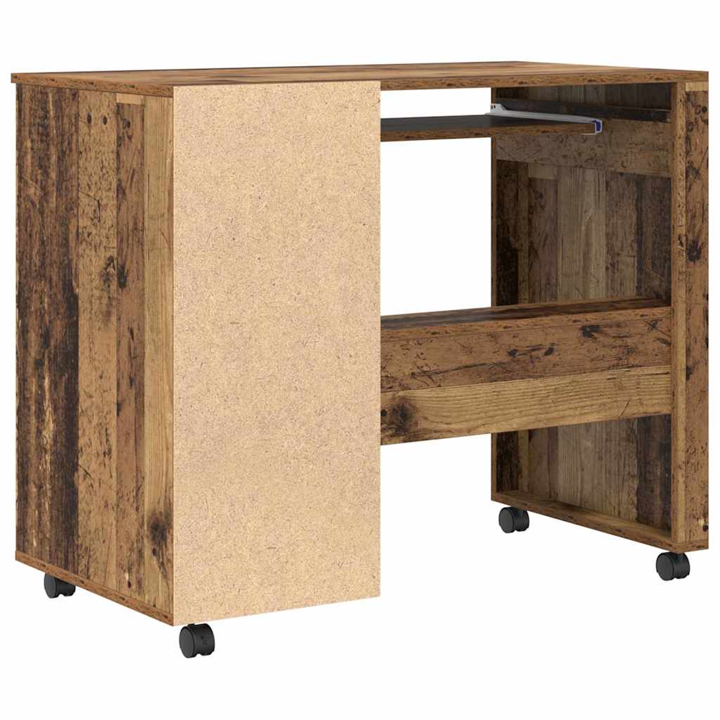 Bureau avec roues Bois Ancien 91 x 50 x 77 cm Bois d'ingénierie - XIOS