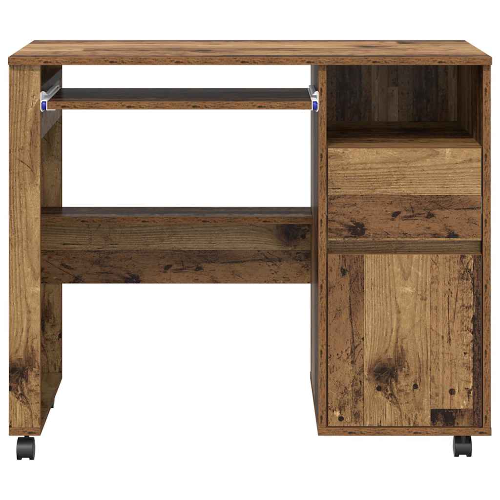 Bureau avec roues Bois Ancien 91 x 50 x 77 cm Bois d'ingénierie - XIOS