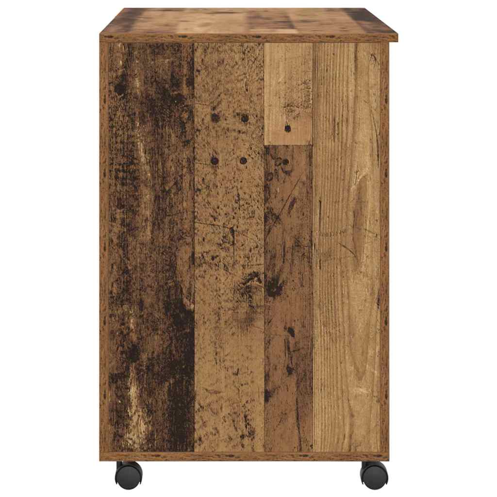 Bureau avec roues Bois Ancien 91 x 50 x 77 cm Bois d'ingénierie - XIOS