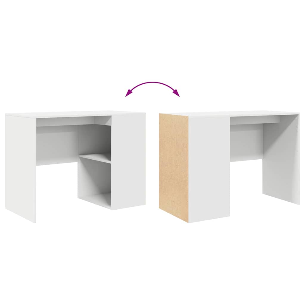 Bureau avec étagère Blanc 102 x 50 x 75 cm Bois d'ingénierie - XIOS