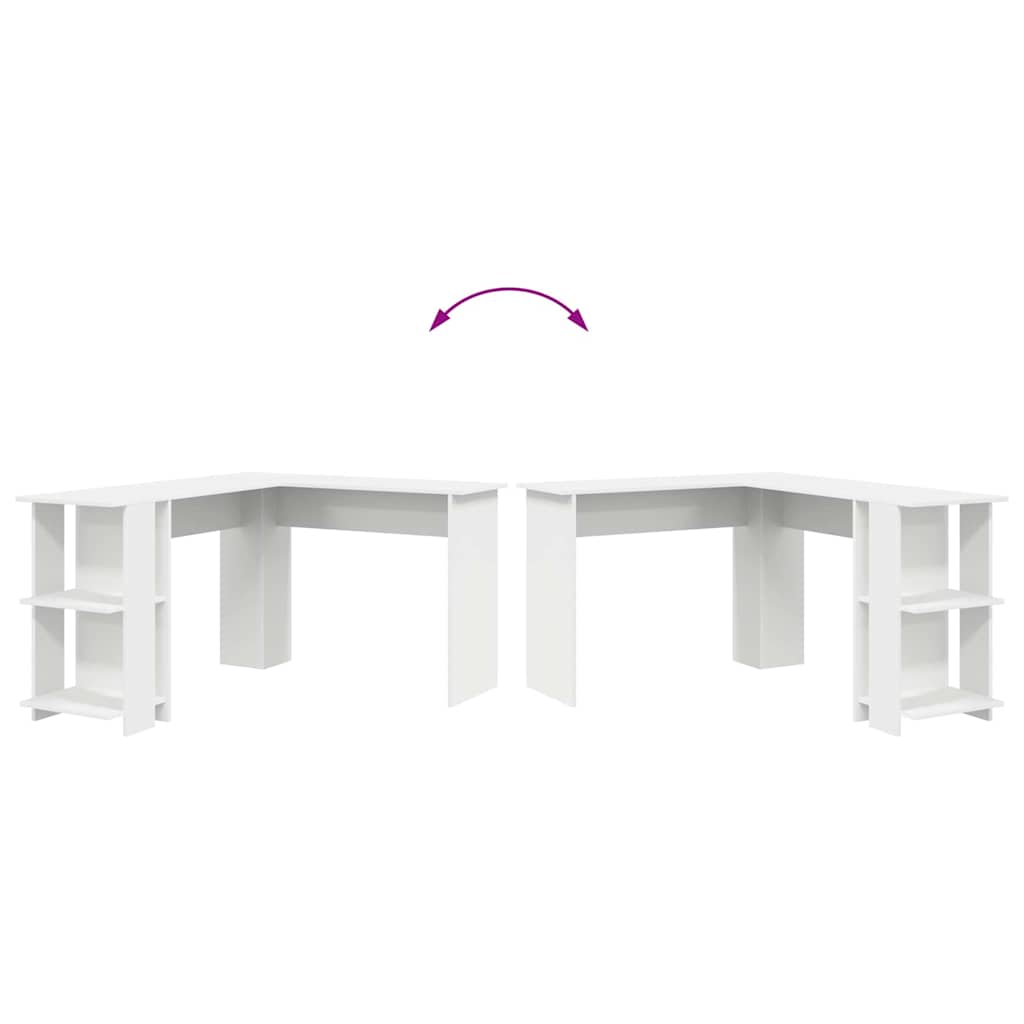 Bureau d'angle avec rangement Blanc 140 x 113.5 x 75 cm - XIOS