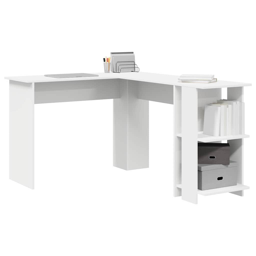 Bureau d'angle avec rangement Blanc 140 x 113.5 x 75 cm - XIOS