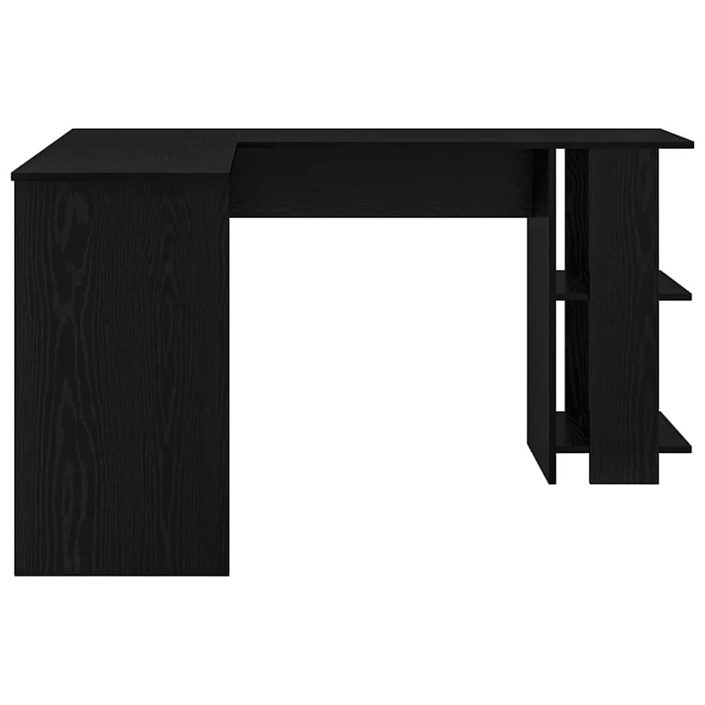 Bureau d'angle avec rangement Chêne noir 140 x 113.5 x 75 cm - XIOS