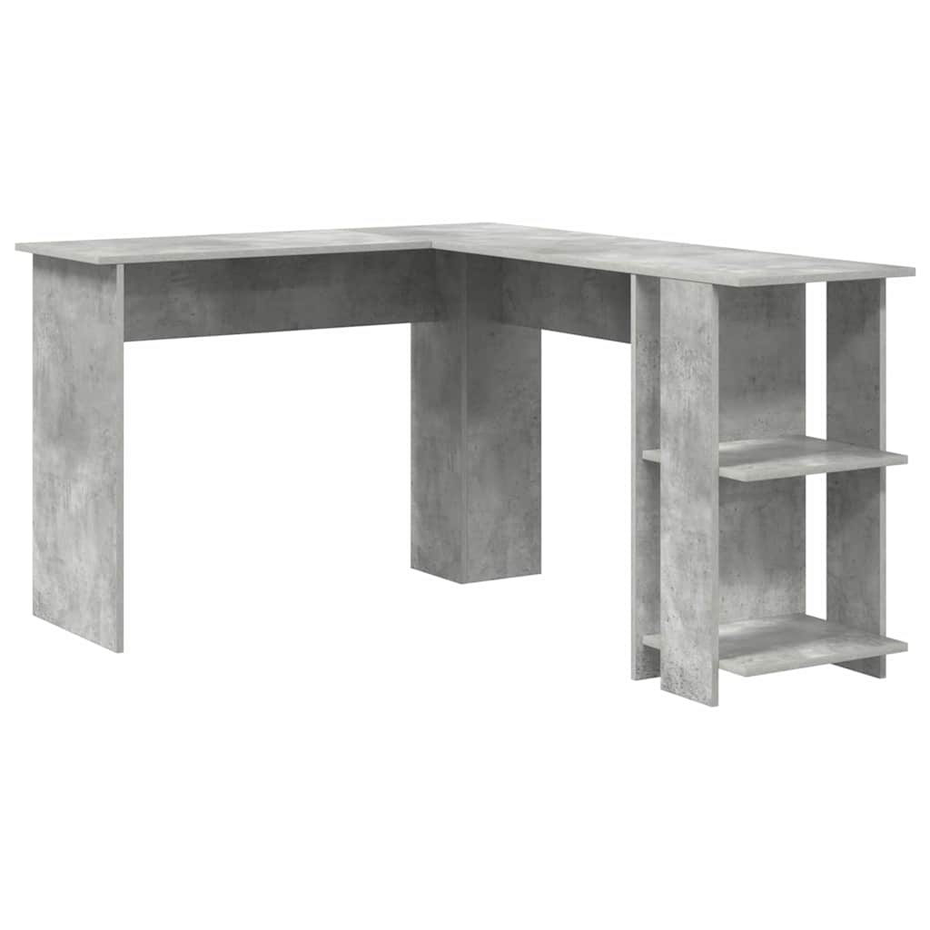 Bureau d'angle avec rangement Gris béton 140 x 113.5 x 75 cm - XIOS