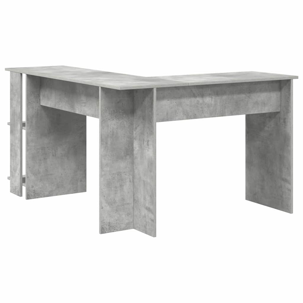Bureau d'angle avec rangement Gris béton 140 x 113.5 x 75 cm - XIOS