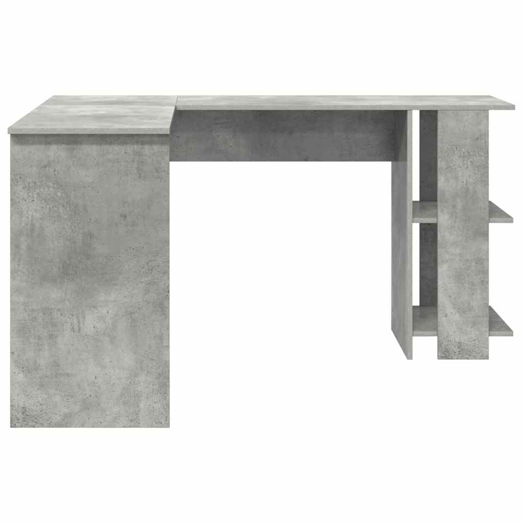Bureau d'angle avec rangement Gris béton 140 x 113.5 x 75 cm - XIOS
