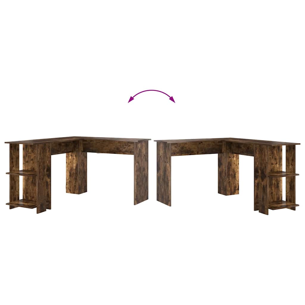 Bureau d'angle avec rangement Chêne fumé 140 x 113.5 x 75 cm - XIOS