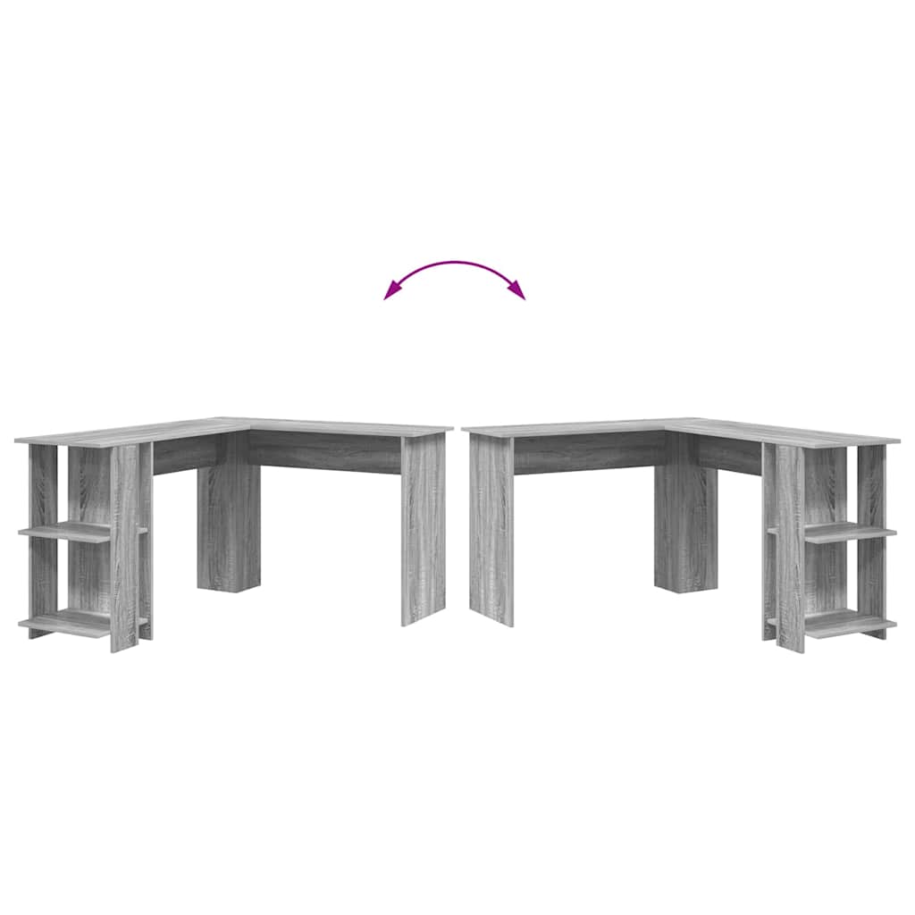 Bureau d'angle avec rangement Gris Sonoma 140 x 113.5 x 75 cm - XIOS