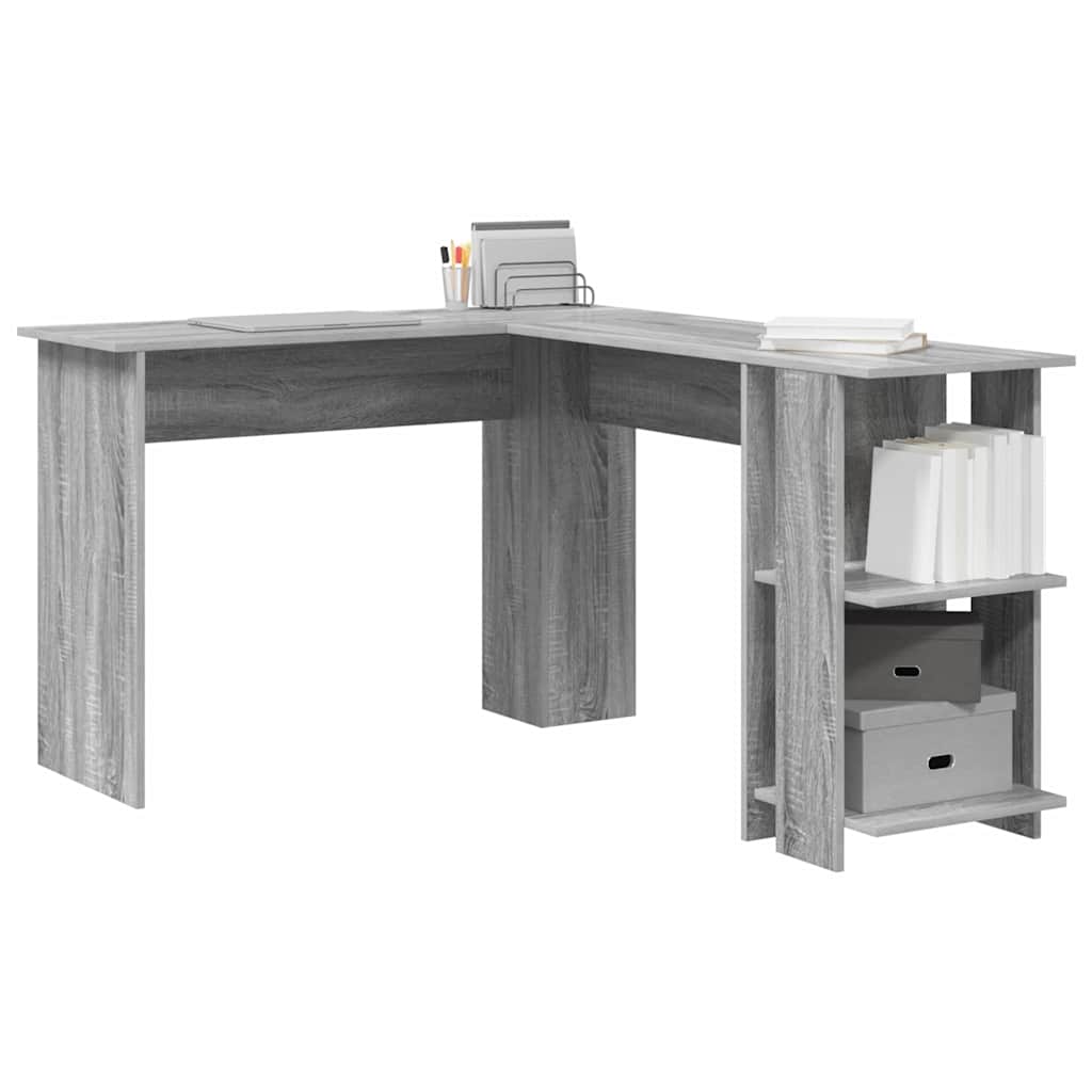 Bureau d'angle avec rangement Gris Sonoma 140 x 113.5 x 75 cm - XIOS