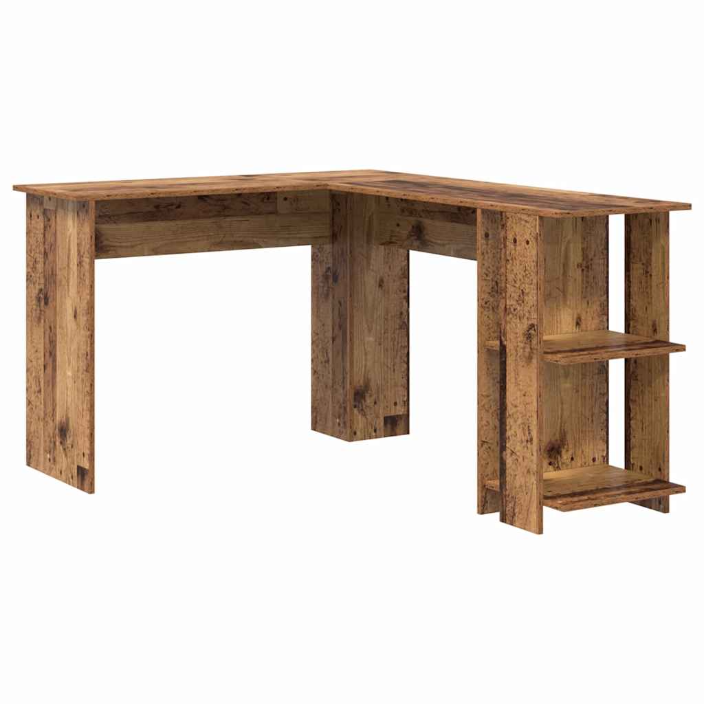 Bureau d'angle avec étagère Bois Ancien 140 x 113,5 x 75 cm - XIOS