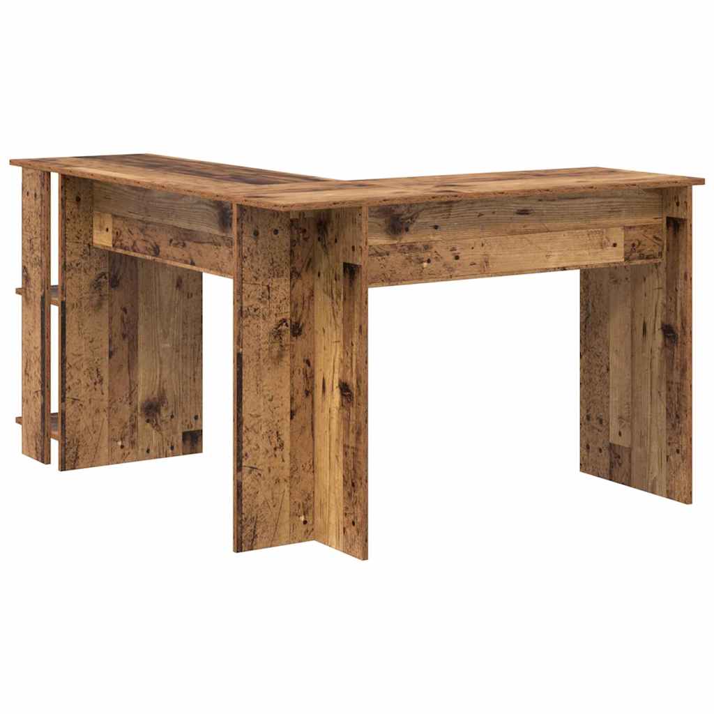 Bureau d'angle avec étagère Bois Ancien 140 x 113,5 x 75 cm - XIOS