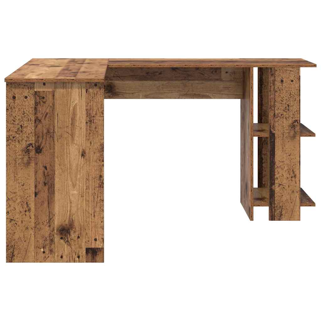 Bureau d'angle avec étagère Bois Ancien 140 x 113,5 x 75 cm - XIOS