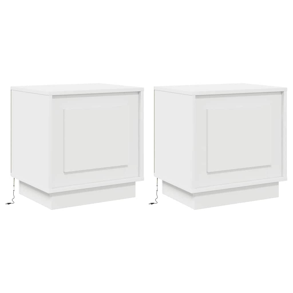 Cabinet de chevet avec 2 pcs Blanc 44 x 34,5 x 45 cm - XIOS