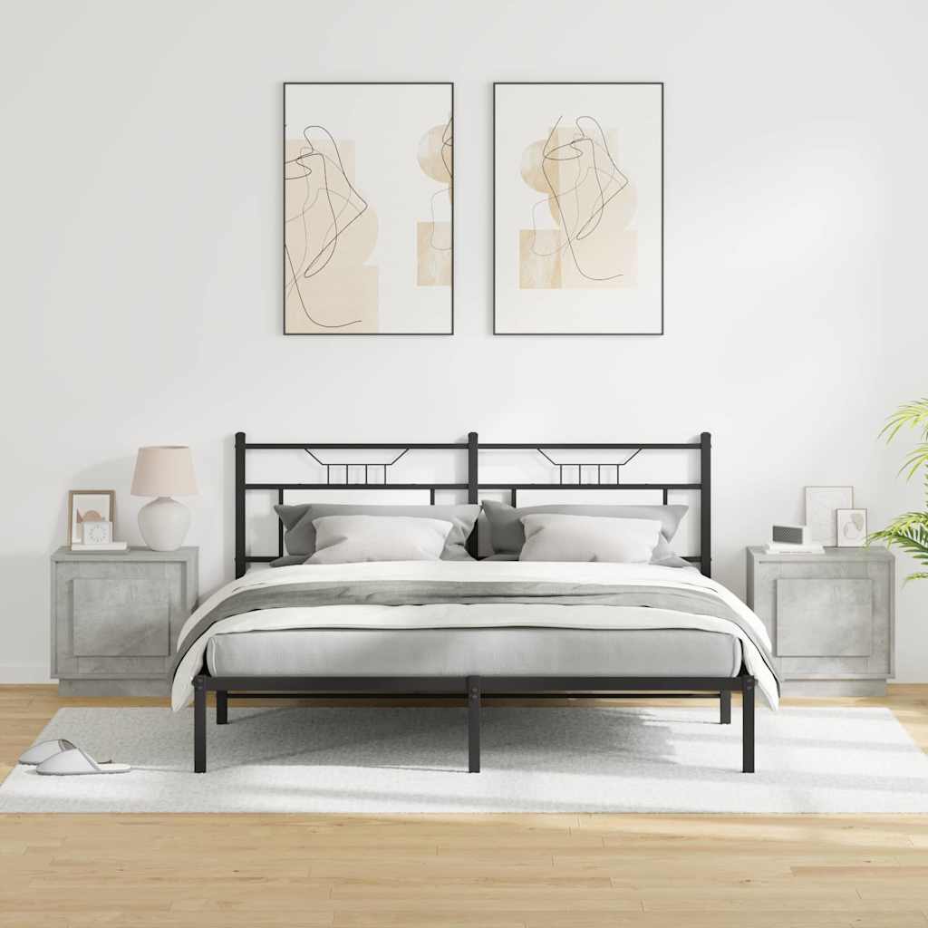 Cabinet de chevet avec 2 pcs Gris béton 44 x 34,5 x 45 cm - XIOS