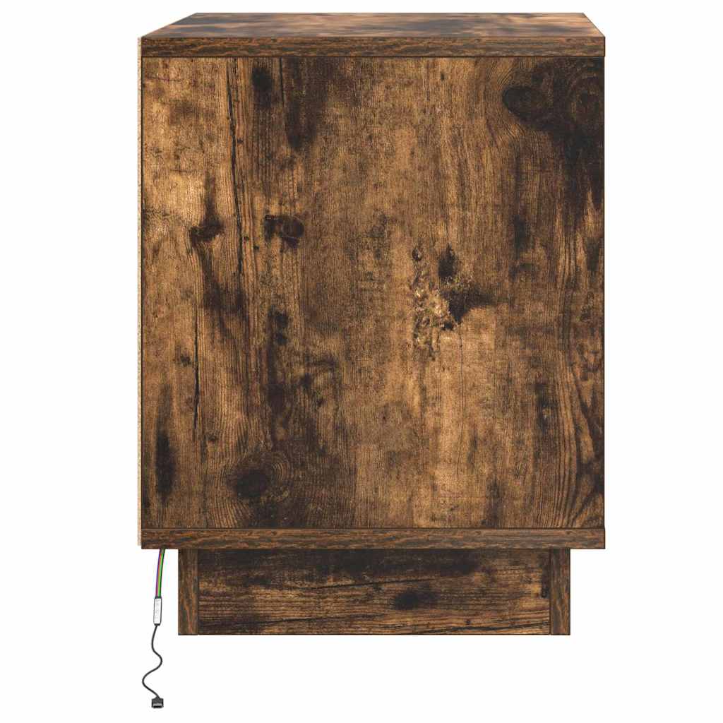 Cabinet de chevet avec 2 pcs Chêne fumé 44 x 34,5 x 45 cm - XIOS