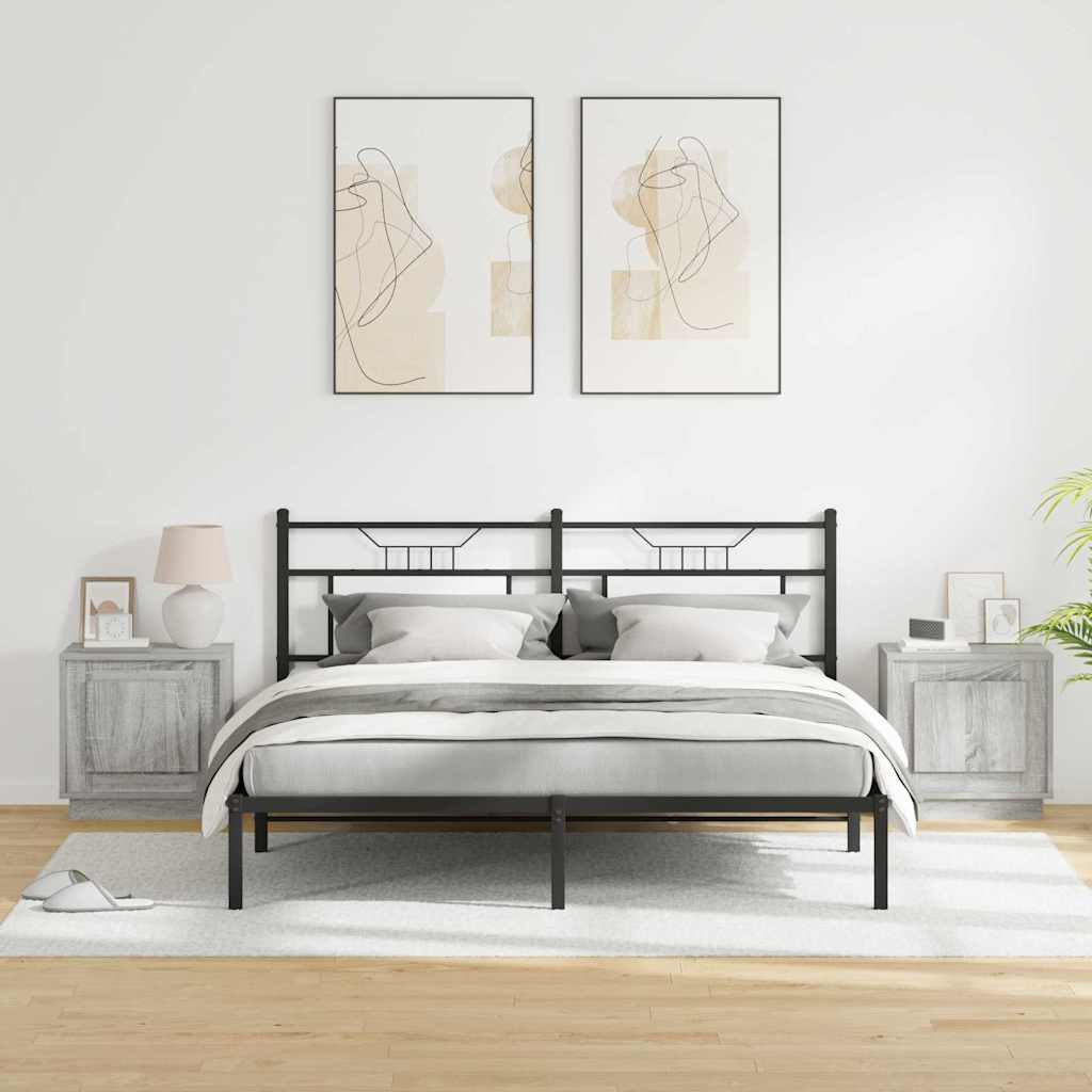 Cabinet de chevet avec 2 pcs Gris 44 x 34,5 x 45 cm - XIOS