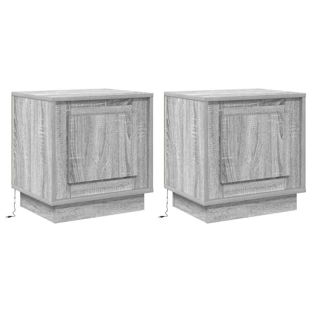 Cabinet de chevet avec 2 pcs Gris 44 x 34,5 x 45 cm - XIOS