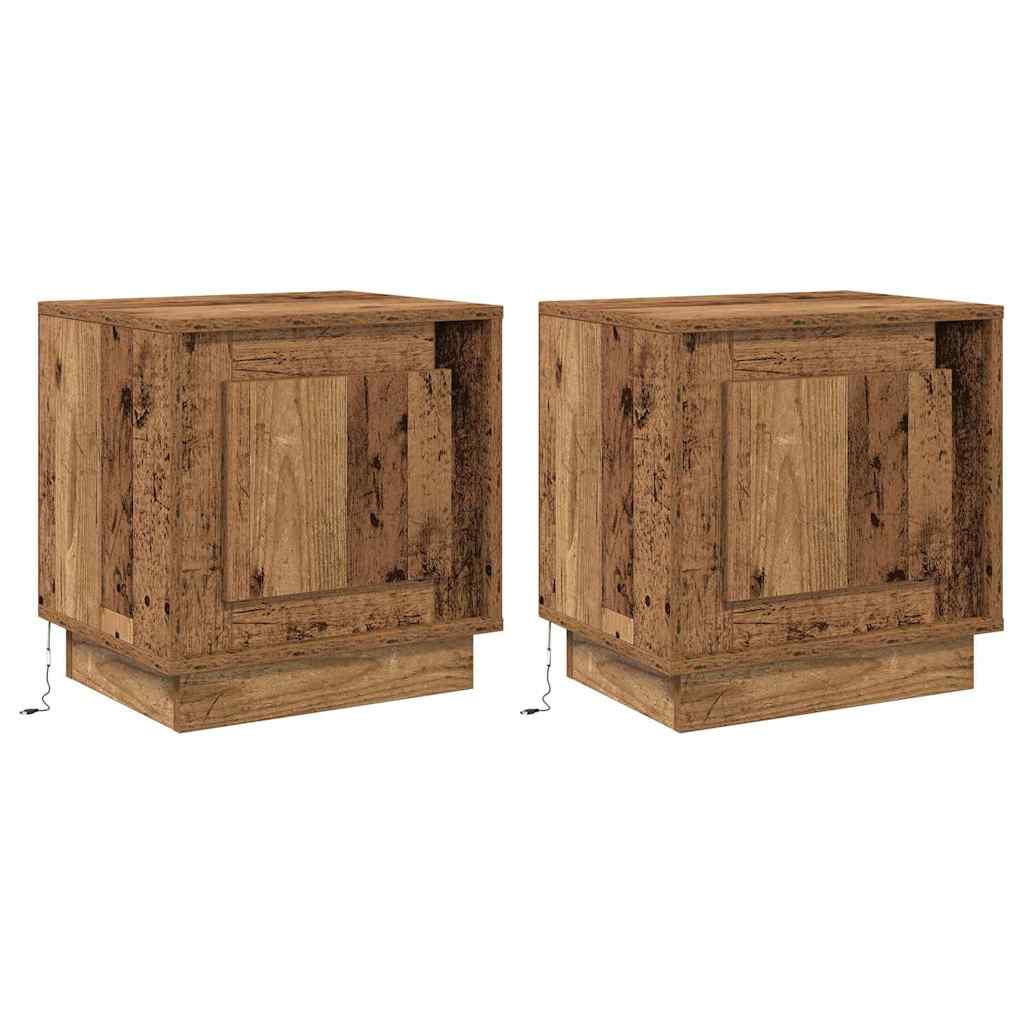 Cabinet de chevet avec 2 pcs Bois ancien 44 x 34,5 x 45 cm - XIOS