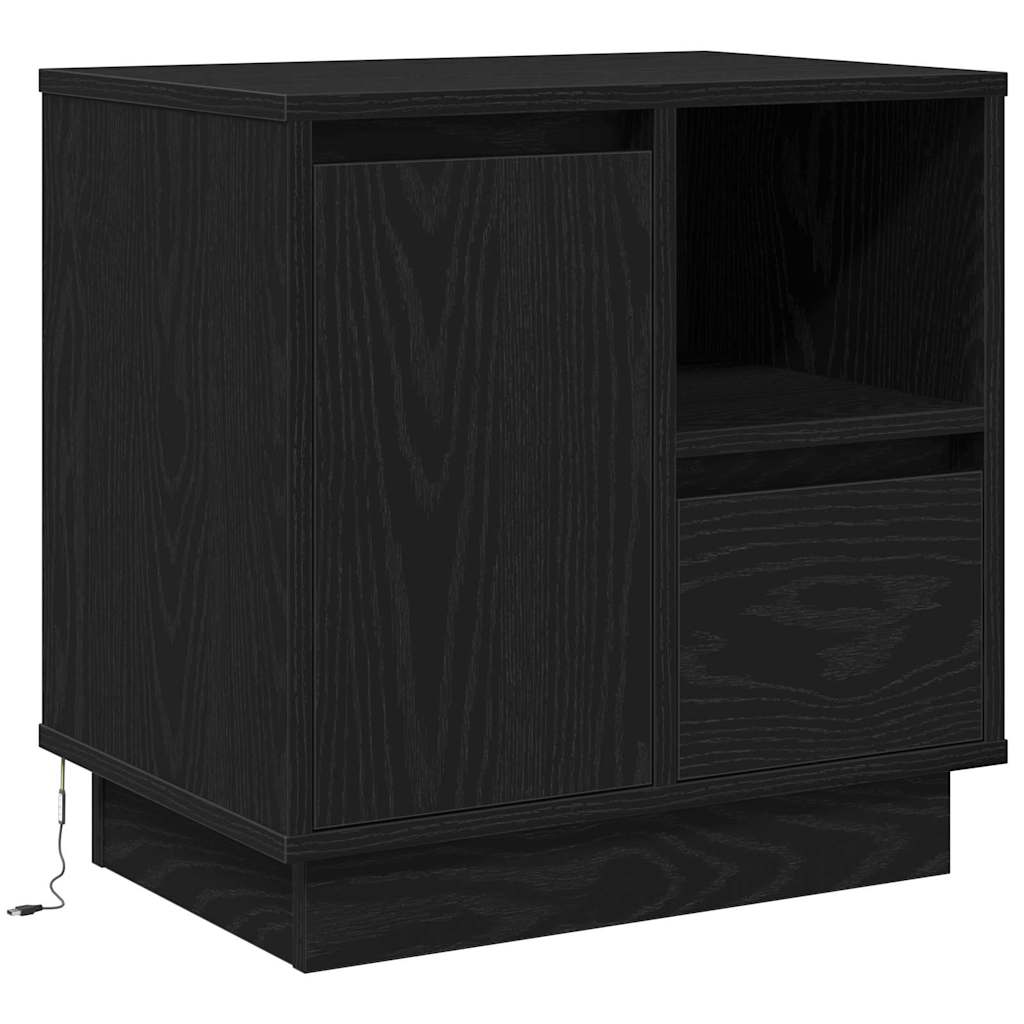Cabinet de chevet avec tiroir Chêne noir 50 x 34,5 x 50 cm.