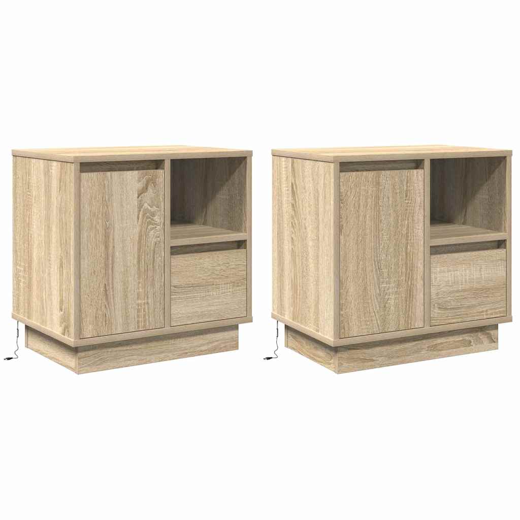 Cabinet de chevet avec 2 pcs Chêne sonoma 50 x 34.5 x 50 cm. - XIOS