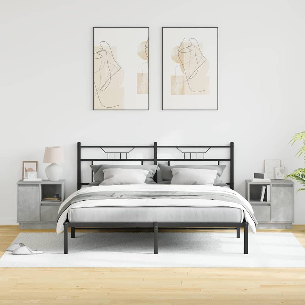 Cabinet de chevet avec 2 pcs Gris béton 50 x 34.5 x 50 cm. - XIOS