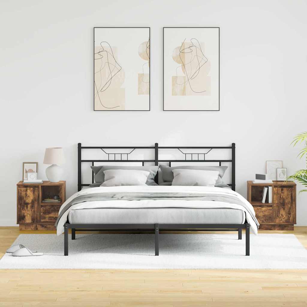 Cabinet de chevet avec 2 pcs Chêne fumé 50 x 34.5 x 50 cm. - XIOS