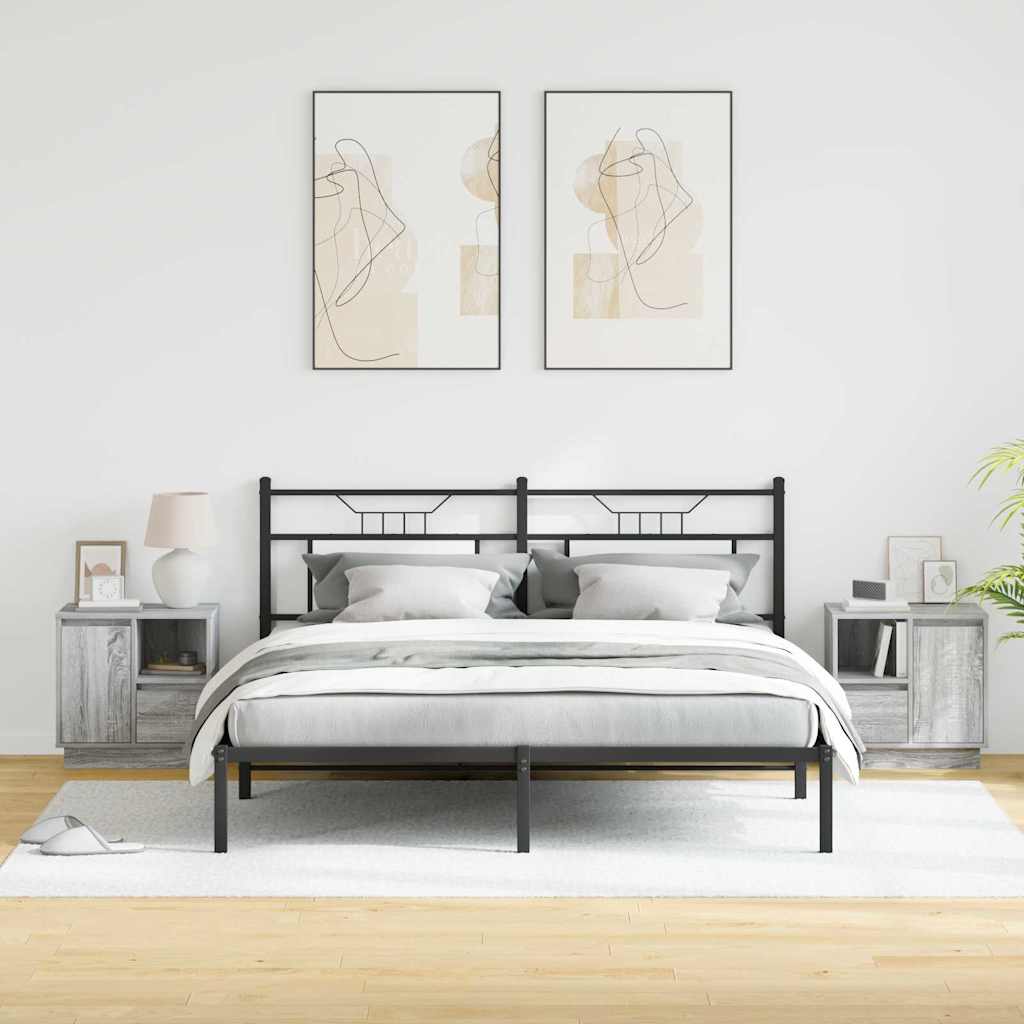 Cabinet de chevet avec tiroir 2 pcs Gris 50 x 34.5 x 50 cm. - XIOS