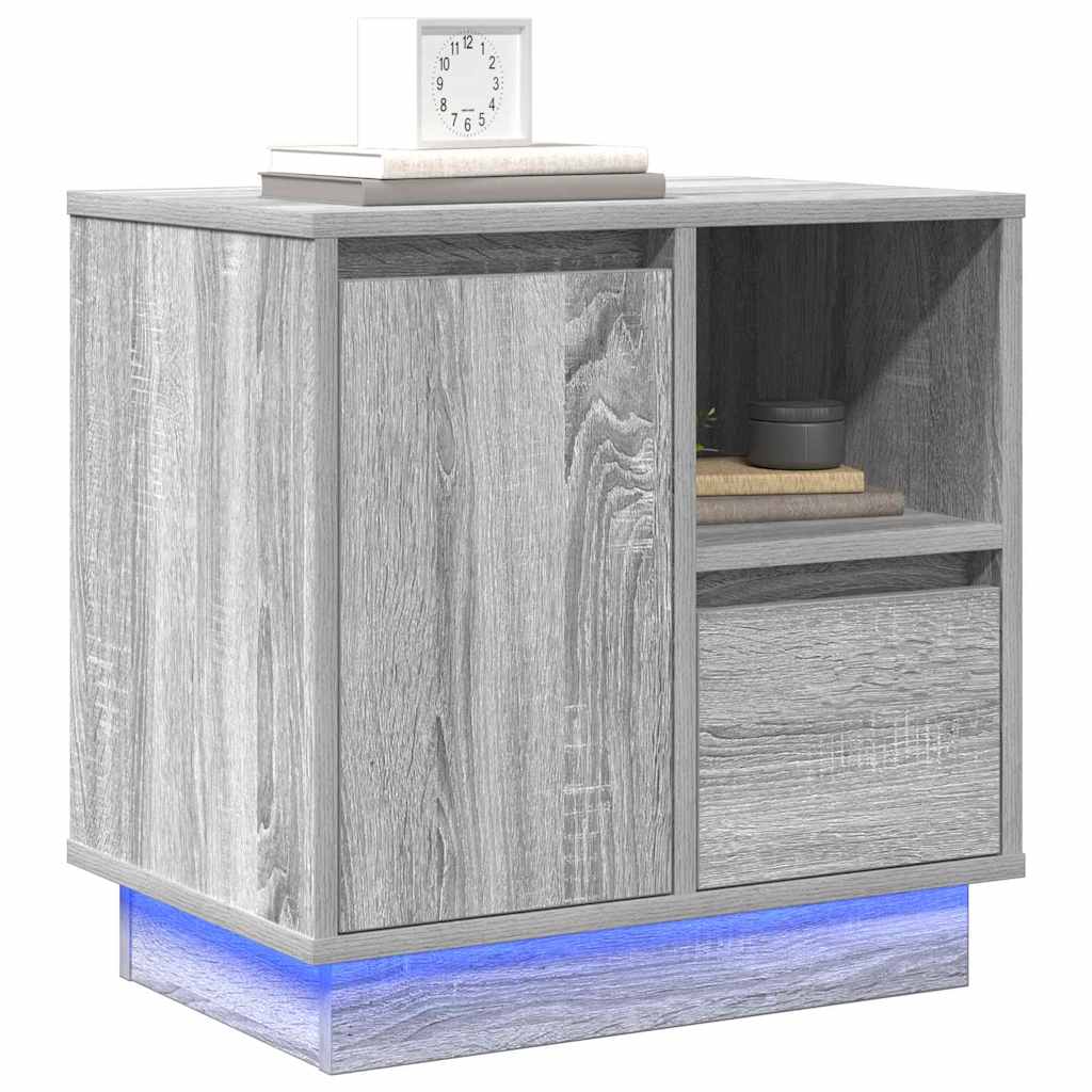 Cabinet de chevet avec tiroir 2 pcs Gris 50 x 34.5 x 50 cm. - XIOS