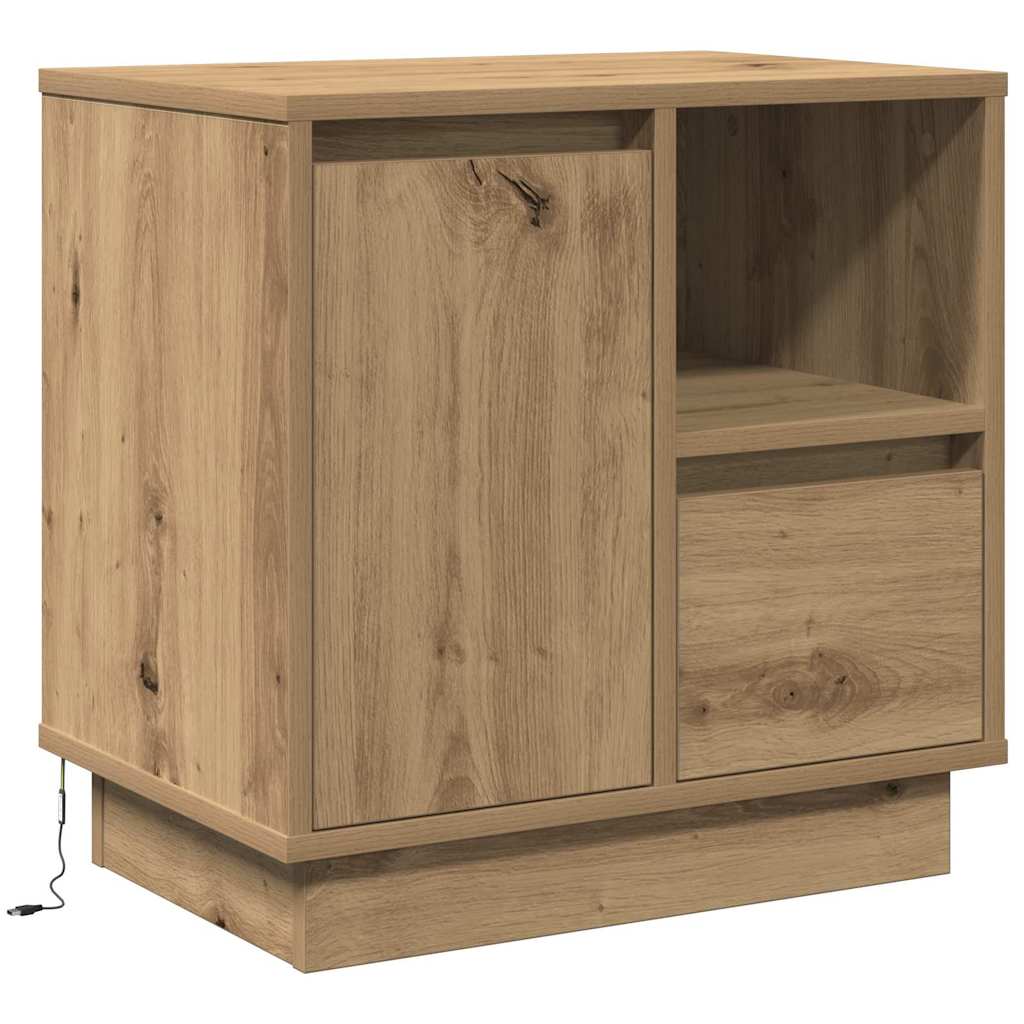 Cabinet de chevet avec chêne artisanal 50 x 34.5 x 50 cm. - XIOS