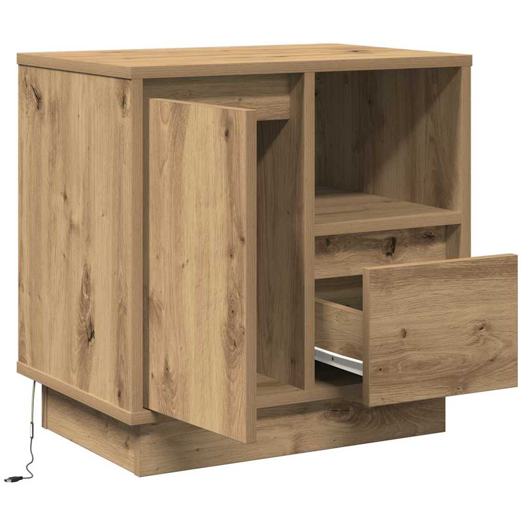 Cabinet de chevet 2 pc Chêne artisanal 50 x 34,5 x 50 cm. - XIOS