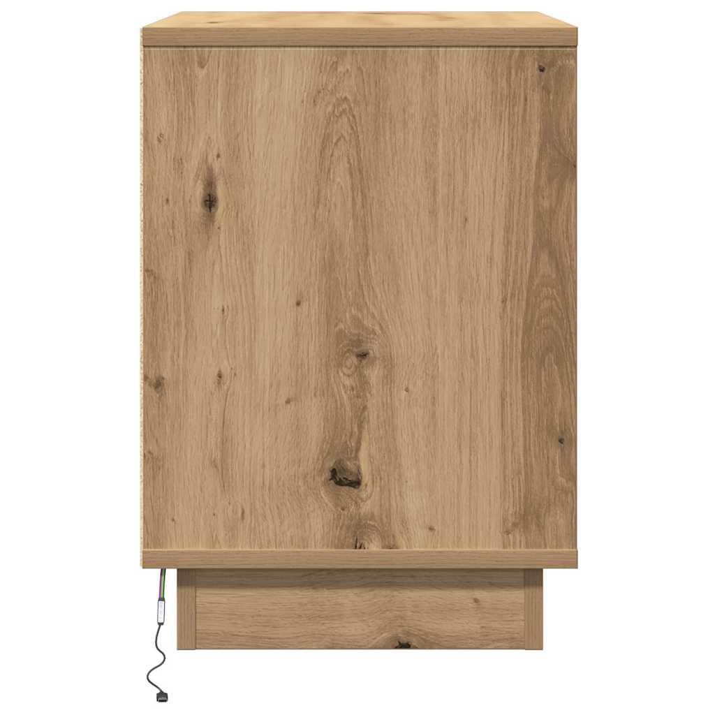 Cabinet de chevet 2 pc Chêne artisanal 50 x 34,5 x 50 cm. - XIOS