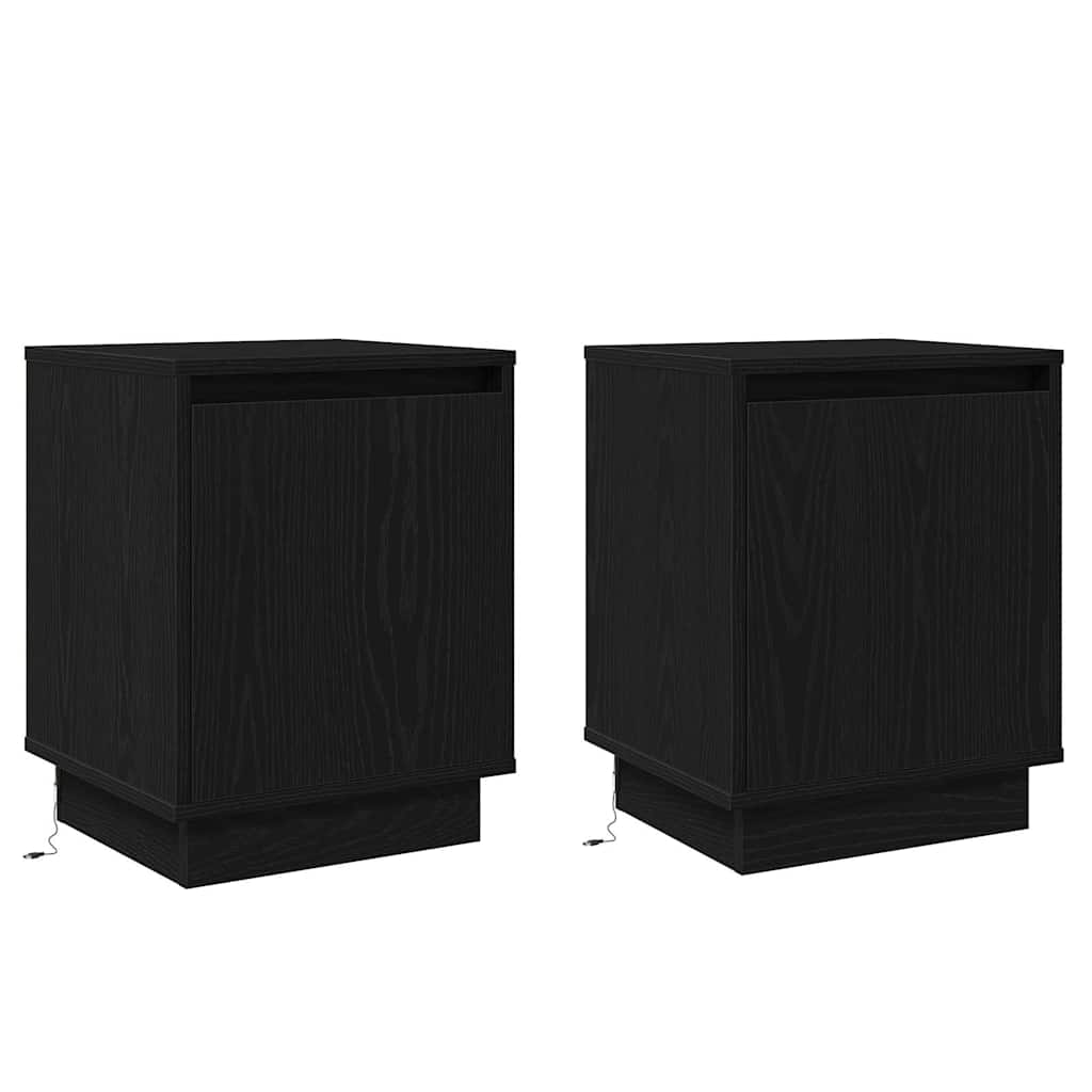 Cabinet de chevet 2 pcs Chêne noir 39 x 34,5 x 50 cm - XIOS