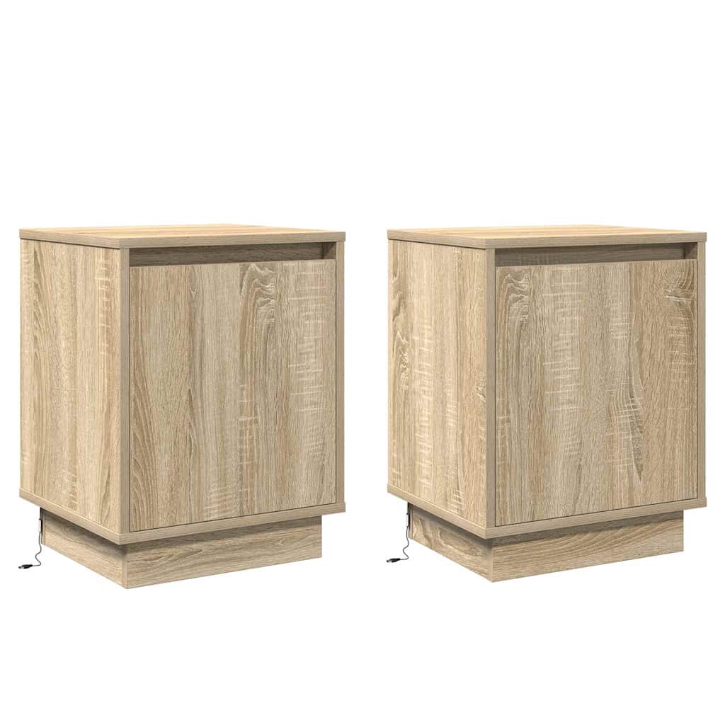 Cabinet de chevet avec 2 pcs Chêne sonoma 39 x 34.5 x 50 cm - XIOS