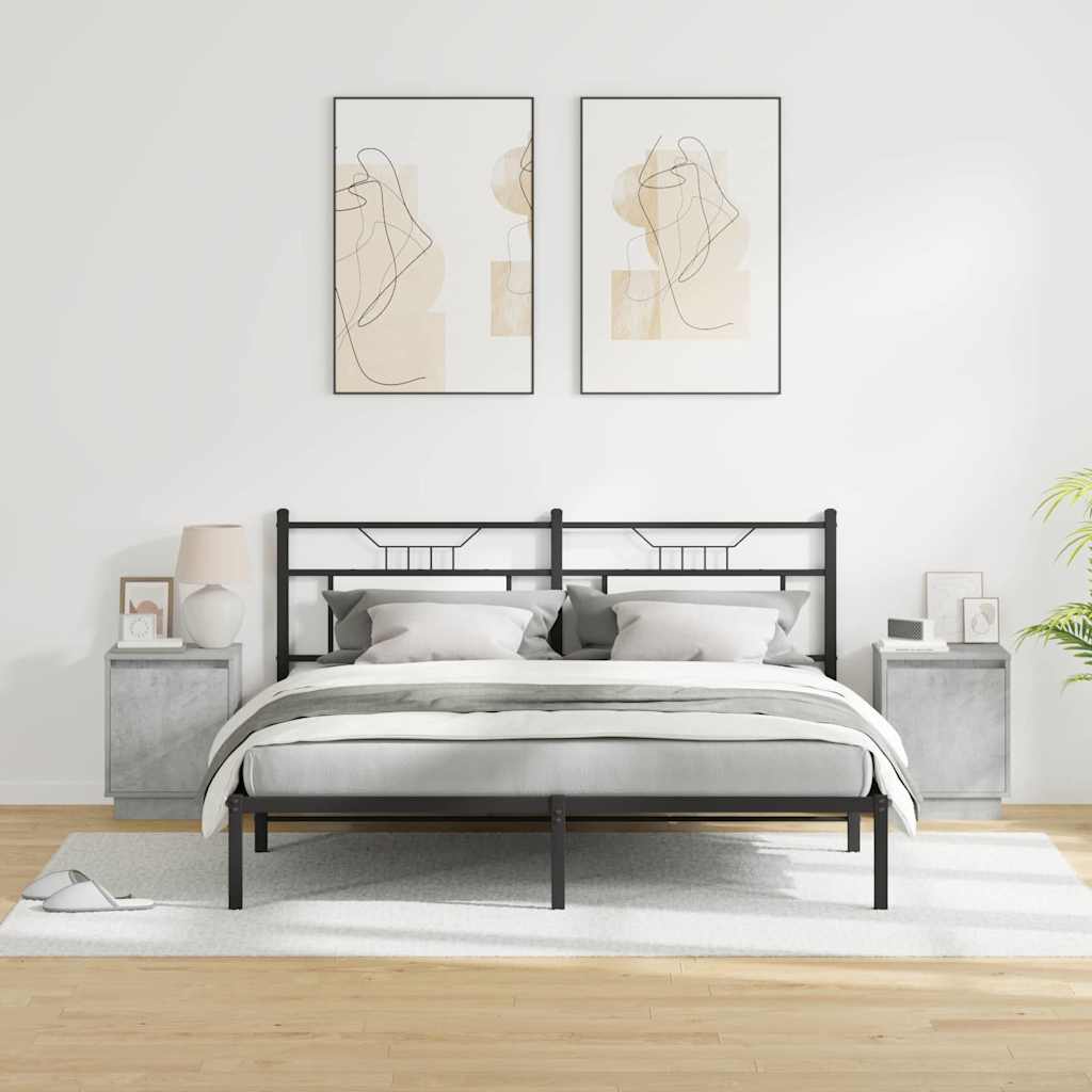 Cabinet de chevet 2 pcs Gris béton 39 x 34,5 x 50 cm - XIOS