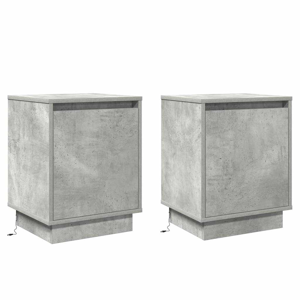 Cabinet de chevet avec 2 pcs Gris béton 39 x 34.5 x 50 cm - XIOS