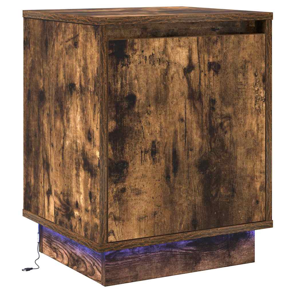 Cabinet de chevet avec 2 pcs Chêne fumé 39 x 34.5 x 50 cm - XIOS