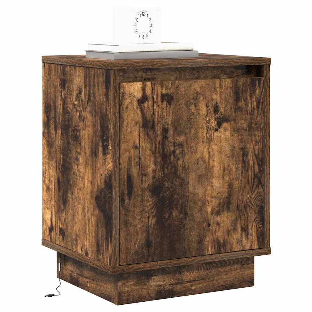 Cabinet de chevet avec 2 pcs Chêne fumé 39 x 34.5 x 50 cm - XIOS