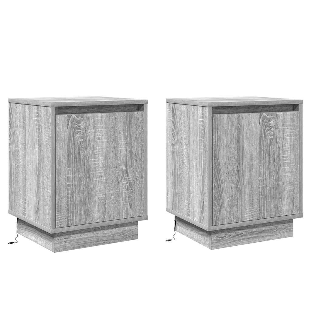 Cabinet de chevet avec 2 pcs Gris 39 x 34.5 x 50 cm - XIOS