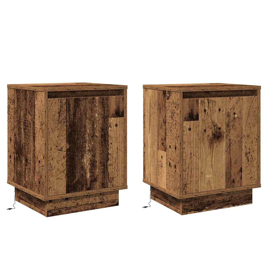 Cabinet de chevet 2 pcs Bois ancien 39 x 34,5 x 50 cm - XIOS