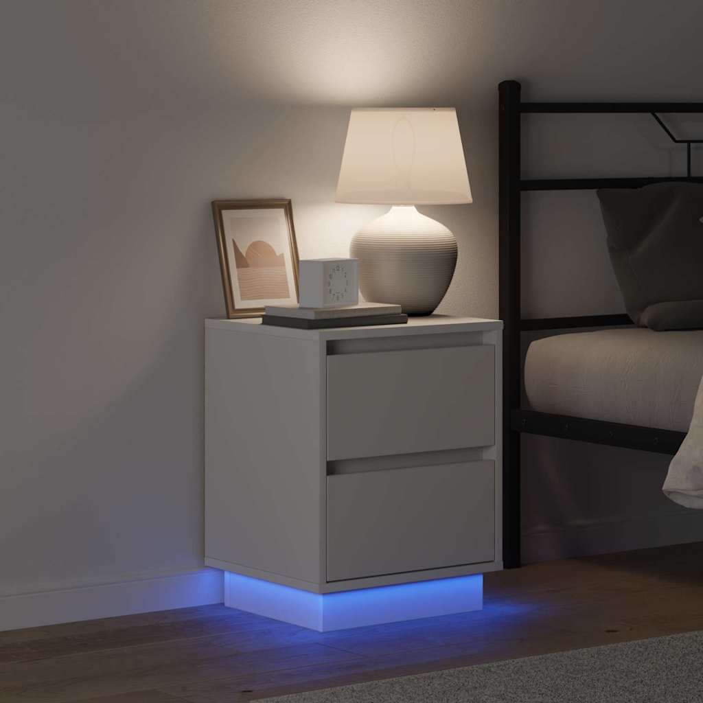 Cabinet de chevet Blanc 39 x 34.5 x 50 cm Bois d'ingénierie - XIOS